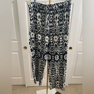 Stylish Black and White Patterned Women's Pants